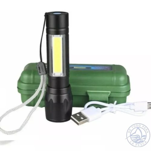 LAMPARA  TACTICA RECARGABLE USB LUZ LED